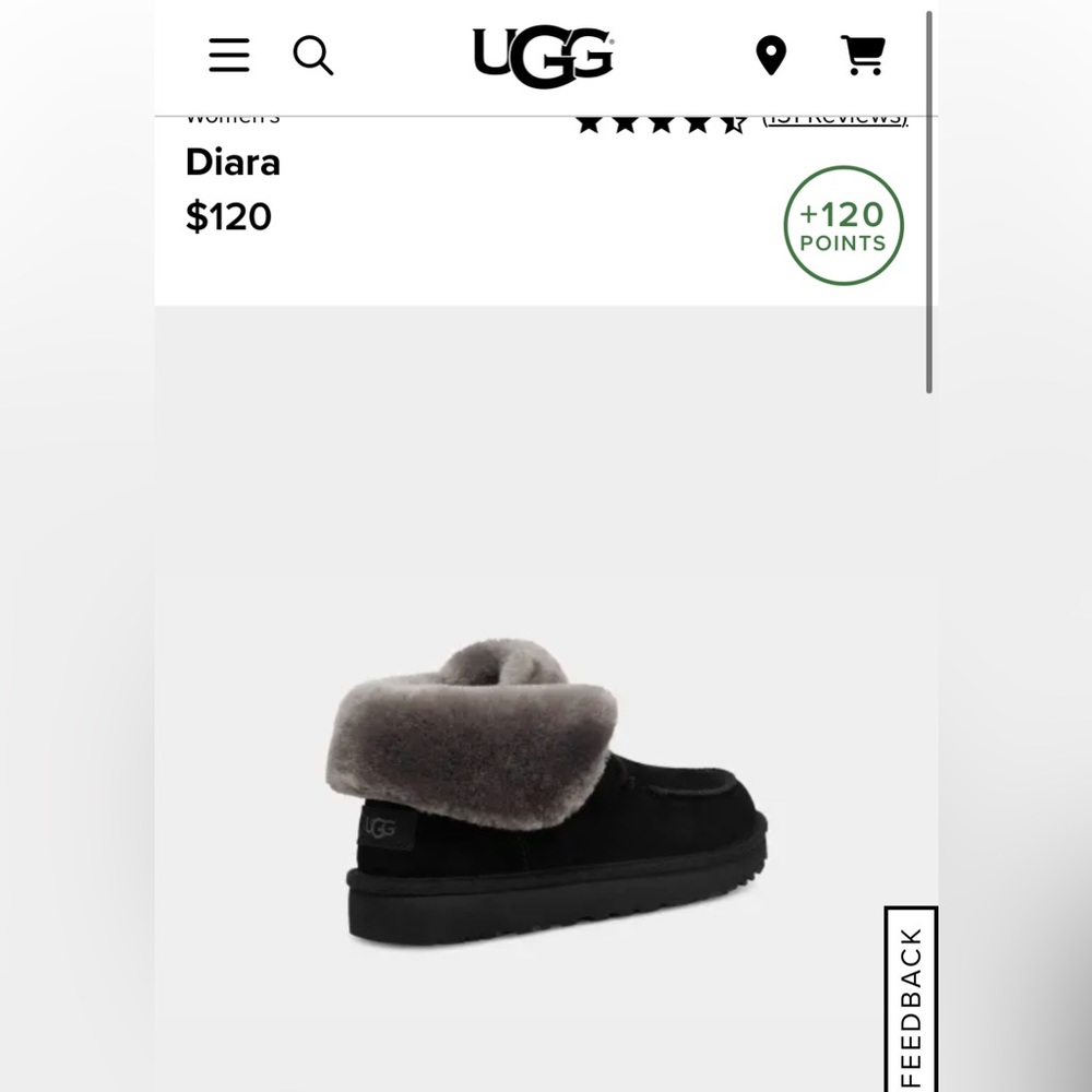 New in Box Ugg Diara Womens Size 9 Black
